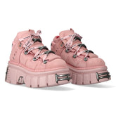 NEW ROCK - M-106-C153 Pink Leather Tower Boots